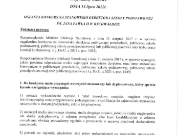 KONKURS na dyrektora szkoły w Rychwałdzie - zdjęcie2