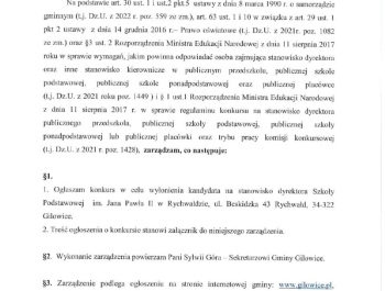 KONKURS na dyrektora szkoły w Rychwałdzie - zdjęcie1
