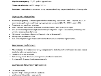 Ogłoszenie- oferta pracy - zdjęcie1