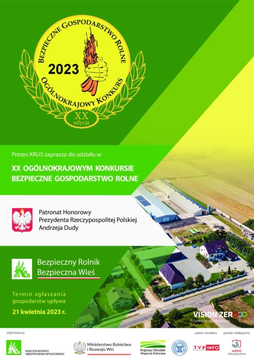 KRUS zaprasza właścicieli gospodarstw rolnych, małych i dużych, do wzięcia udziału w XX edycji Ogólnokrajowego Konkursu Bezpieczne Gospodarstwo Rolne.