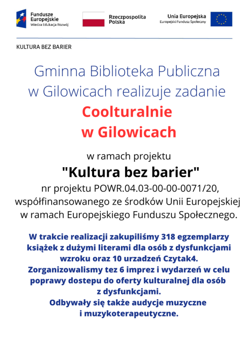 GMINNA BIBLIOTEKA PUBLICZNA W GILOWICACH