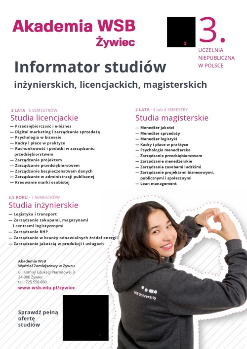 INFORMATOR - AKADEMIA WSB WYDZIAŁ ZAMIEJSCOWY                      W ŻYWCU
