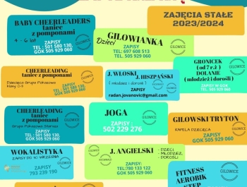 Zajęcia w Gminnym Ośrodku Kultury w Gilowicach na 2023/2024 - zdjęcie1