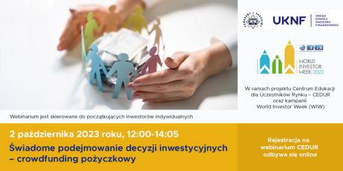 Urząd KNF - zaproszenie na webinarium CEDUR dla początkujących inwestorów indywidualnych - 2 października 2023 roku