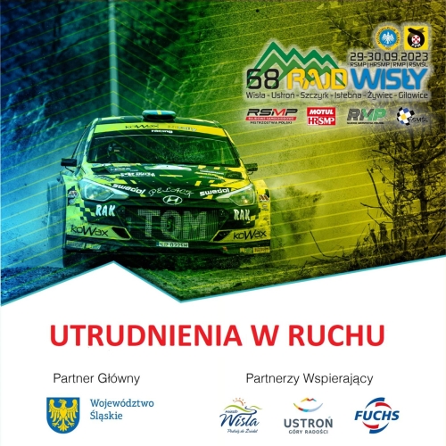 INFORMACJA O ZAMKNIĘCIU DRÓG - 68 RAJD WISŁY