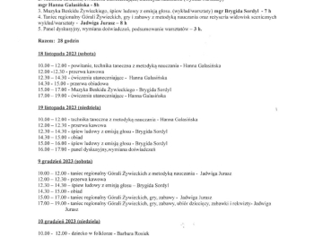 WARSZTATY DLA INSTRUKTORÓW DZIECIĘCYCH  ZESPOŁÓW FOLKLORYSTYCZNYCH - zdjęcie2
