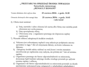 SZÓSTE OGŁOSZENIE O PRZETARGU - zdjęcie2