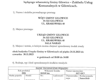 OGŁOSZENIEO O PRZETARGU NA SPRZEDAŻ SAMOCHODU - zdjęcie2