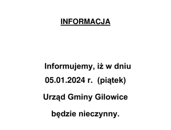 INFORMACJA - URZĄD GMINY NIECZYNNY - zdjęcie1