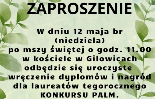 UROCZYSTE WRĘCZENIE DYPLOMÓW I NAGRÓD DLA LAUREATÓW KONKURSU PALM