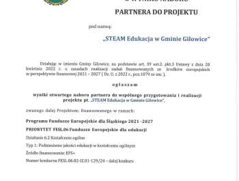 OGŁOSZENIE O WYNIKU NABORU PARTNERA DO PROJEKTU - zdjęcie3