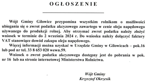 OGŁOSZENIE