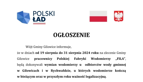 OGŁOSZENIE - WYMIANA WODOMIERZY