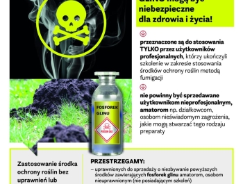 KOMUNIKAT - Wojewódzki Inspektorat Ochrony Roślin                                       i Nasiennictwa w Katowicach - dot. Fosforku glinu - zdjęcie1