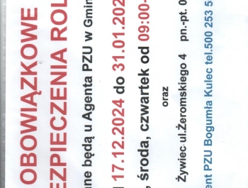OBOWIĄZKOWE UBEZPIECZENIA ROLNE - zdjęcie1