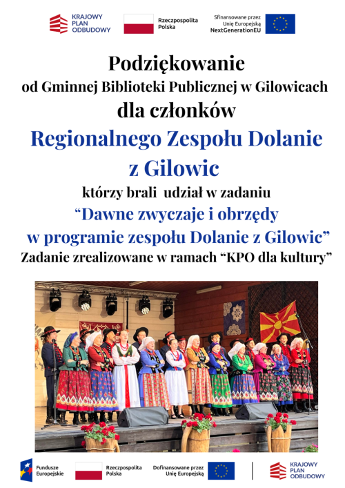 "Kultura ludowa i tradycyjna" - Działania GBP w Gilowicach