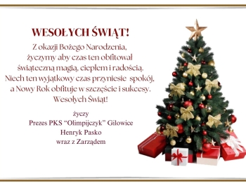 ŻYCZENIA BOŻONARODZENIOWE - PKS "OLIMPIJCZYK" GILOWICE - zdjęcie1
