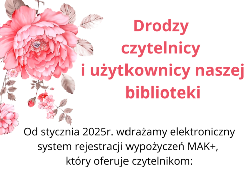 INFORMACJA Z GMINNEJ BIBLIOTEKI PUBLICZNEJ