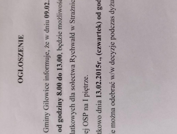 OGŁOSZENIE SOŁTYSA WSI RYCHWAŁD - zdjęcie1