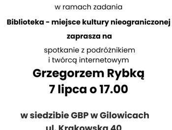 Zaproszenie z Gminnej Biblioteki Publicznej w Gilowicach - zdjęcie1